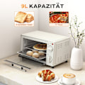 Pikkukuva 4 / 11: Rootz 9l mini -uuni - Compact Las Gasast Uun - Säädettävä lämpö - tilaa säästävä ruostumaton teräs - 35 cm x 24,6 cm x 20cm valkoinen