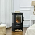 Miniatyrbillede 2 af 7: Rootz Elektrisk pejs - Pejs - Realistiske flammer - 2 varmeniveauer - Overophedningsbeskyttelse - Stål - Sort - 44,5 x 32 x 74 cm