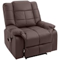 Miniatyrbillede 1 af 7: Rootz Massagestol - Afslapningsstol - Tv-stol - Massagefunktion - Kan vippes med fjernbetjening - Imiteret læder - Brun - 94 x 99 x 99 cm