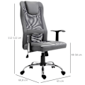 Miniatyrbillede 3 af 9: Rootz Kontorstol Executive - Grå - Skum, Læder, Metal - 25,59 cm x 23,94 cm x 48,03 cm