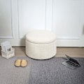 Miniatyrbillede 2 af 10: Rootz Foot Affure With Storage - Seat Affool - Pouf - 97L Hidden Storage - Ø60 X 41H CM - Cord Fabric - Skum - Beige