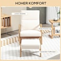 Miniatyrbild 4 av 11: Rootz gungstol med avföring - mjukt vadderad - linne -look - ultimat komfort - 65W x 96d x 94,5H cm - grädde vit
