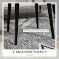 Miniatyrbillede 6 af 10: Rootz skammel - Fodstøtte - Osmannisk - Cashmere-look stof - Accent Stol - 42cm x 42cm x 47cm - Mørkegrå - Stålben - 10cm Pude