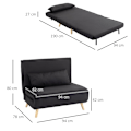 Miniatyrbillede 3 af 10: Rootz Sovesofa - Cabriolet sofa - Futon - Blødt stof - Fleksibelt ryglæn - 94 cm x 78 cm x 80 cm - Cremehvid - Nem montering