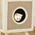 Miniatyrbillede 4 af 8: Rootz Kradsestolpe - Kattehule - Kattekradsestolpe - Katteklatretræ - Katteseng - Kaffe - 40 x 34 x 91 cm