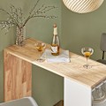 Miniatyrbild 3 av 9: Rootz Barbord - Matbord - Köksbord - MDF & Gummiträ - Vinglashållare - Rymlig förvaring - Enkel montering - 108cm x 105cm x 40cm