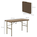 Miniatyrbild 3 av 7: Rootz Trädgårdsbord - Utomhusfällbart bord - Trädgårdshopfällbart bord - PE-rotting - Brun + Svart - 122 x 60 x 73 cm