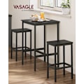 Miniatyrbillede 2 af 7: Rootz Bar Bordsæt - Bistro Bordsæt - Pubbord og stole - Spånplader og stål - 60cm x 60cm x 90cm - 30cm x 40cm x 65cm - 19,1kg