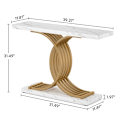 Miniatyrbillede 2 af 2: Rootz Luxurious Modern Console Bord - Gangbord - Entry Bord - Faux Marble Texture - Vandtæt og robust -100 cm L x 30 cm B x 80 cm H
