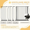 Miniatyrbillede 5 af 10: Rootz Pet Safety Door Guard - Pet Gate - Hundeport - Dobbelt låsemekanisme - 145 cm x 76 cm - Stål og ABS - Justerbar bredde - Sort