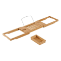 Miniatyrbillede 6 af 11: Rootz Badekarhylde - Badekarbro - Badekarstøtte - Badekarbakke - Badekar - Bambus - Naturlig - (70-105) X 21,8 X 5 Cm
