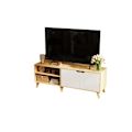 Pikkukuva 1 / 5: Rootz TV -kaappi - Televisiopöytä - Viihdeosasto - 2 ovea - ruskea ja valkoinen - 140 cm x 40 cm x 50 cm