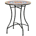 Pikkukuva 1 / 7: Rootz Puutarhapöytä - Mosaiikkipöytä - Pyöreä Bistropöytä - Sivupöytä Mosaic Top Keraaminen - Metalli - Punainen + Sininen + Valkoinen - Ø60 cm