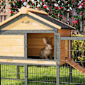 Miniatyrbillede 9 af 11: Rootz 2 Level Rabbit Stable - Double -Deck House - Udendørs kæledyrskabning - Vejrbestandigt, let rent - 217 cm x 53 cm x 86 cm