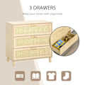 Miniatyrbillede 8 af 10: Rootz Drawer Cabinet - Side Cabinet - Cabinet - Sideboard Base Cabinet - 3 Drawers Chest - Living Room Drawer Cabinet - 80 x 40 x 80 cm