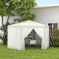 Pikkukuva 2 / 6: Rootz Gazebo - Puutarhapaviljonki - Kuusikulmainen - Maapiikit - Verkkoverhot - Metallirunko - Polyesteri - Metalli - Kermanvärinen - 394L x 394L x 25