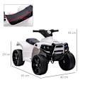 Pikkukuva 3 / 7: Rootz Mini Electric Quad - Lasten sähköiset ATV-rattaat - Sähkömoottoripyörä 2 ajovalolla - Sähköinen mönkijä - Rantaauto - Musta/Valkoinen - 65 x 40