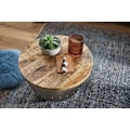 Miniatyrbillede 4 af 7: Rootz sofabord Mango massivt træ - metal 60x43x60 cm industriel stil rundt - Design stuebord med opbevaringsplads - Moderne loungebord sofabord sølv