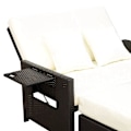 Miniatyrbild 4 av 6: Rootz Poly Rattan Lounge Soffa - Trädgårdssoffa - Solstol - 2-sits - Dyna - Pall - Brun