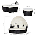 Miniatyrbillede 2 af 11: Rootz Zonne-Island - Loungesæt - Rattan - Baldakin - Siddegruppe - Hynder - Metal - Creme - Sort - 180 x 175 x 147 cm