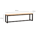 Miniatyrbillede 4 af 6: Rootz Massiv spisebænk - møbler på loftstil - solid træbænk - unikt design - Passer op til 3 personer - 160 cm x 40 cm x 45 cm