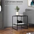 Miniatyrbillede 4 af 10: Rootz Industrial Design Sidebord - Sofabord - Sengebord - 2 niveauer af opbevaring - Robust stålramme - 40cm x 40cm x 45cm