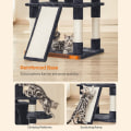 Miniatyrbillede 5 af 6: Rootz Cat Trees House - Dobbeltgulv - Skift retning - kradsestolpe - 3 udsigtsplatforme - Pladsbesparende kat - Carb certificeret spånplade Plys-sisal