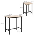 Miniatyrbillede 3 af 7: Rootz 3-delt siddegruppe - Industrielt design - 1 bord 2 skamler - Sort + Natur - 80L x 50W x 85H cm