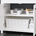 Pikkukuva 9 / 9: Rootz kylpyhuoneen alaosakaappi - Säilytysyksikkö - Järjestäjä - MDF PB -rakenne - Säädettävä hylly - Naamiot - 60x60x35cm - Helppo koota