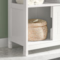 Miniatyrbillede 8 af 8: Rootz White Under vask Badeværelses opbevaringsskab med hylde og dobbelt skydedør - 60x30x60cm
