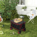 Miniatyrbillede 3 af 9: Rootz foldbar håndvogn med bordplade - Bærbar hjælpevogn - Udendørsvogn - Alsidigt 2-i-1-design - Terrænhjul - Holdbar konstruktion - 92 cm x 97 cm x