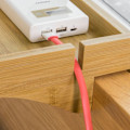 Miniatyrbillede 7 af 7: Rootz Bamboo sengehylde - Clip-On Natbord - Hængende opbevaring - Kabelstyringsåbninger - Værktøjsfri installation - 36 cm x 9 cm x 25 cm