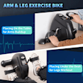 Pikkukuva 5 / 9: Rootz Mini Exercise Bike - Leg Trainer - Exercise Bike - Mini Bike Pedal Trainer - Mini Training Bike - Bicycle Device - Portable Pedal Exerciser - Bl
