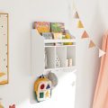 Miniatyrbild 4 av 6: Rootz barnbokhylla - Vägghylla för barn - Förvaringsorganisator - Slitstark MDF-konstruktion - Repfria filtglidare - Rundade säkerhetshörn - 66cm x 23