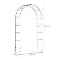 Miniatyrbillede 3 af 6: Rootz Garden Arch - Rose Arch - Trellis Arch - Metal Rose Trellis - Havedekoration - Sort - 1,40 x 0,40 x 2,40 m