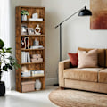 Miniatyrbillede 5 af 6: Rootz 6 -trins boghylde - Standregal - Display -hylde - Skandinavisk stil - Rumbesparende - 24 cm x 60 cm x 178,5 cm