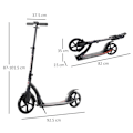 Miniatyrbillede 3 af 9: Rootz Scooter - Børnescooter - Kick Scooter med støddæmpning - Sammenfoldelig - Aluminium - Sort - 92,5 x 37,5 x 87-101,5 cm