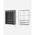 Miniatyrbillede 8 af 10: Rootz Grey Steel garderobeskab - Skab Organizer - Opbevaringsskab - Ikke-vævet stof - Plast - 45cm x 127cm x 176cm - Letvægts - Robust - Nem montering