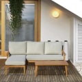 Miniatyrbillede 2 af 5: Rootz 3-delt møbelsæt - Havemøbelsæt - Med chaiselong - Dobbelt sofa - Sidebord og hynder - Khaki