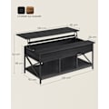 Miniatyrbillede 7 af 7: Rootz Antracit Grå-Sort Sofabord - Spånplade Stål - Stuebord - Moderne Bord - Robust konstruktion - 60cm x 120cm x 62cm