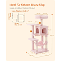 Miniatyrbillede 6 af 6: Rootz Jelly Pink Cat kradsestolpe - Kattetræ - Katteklatrestativ - Spånplade Plys Sisal - 45cm x 35cm x 112cm - Robust konstruktion - Multi-Cat Hushol