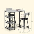 Miniatyrbillede 3 af 6: Rootz Baric Set med 2 afføring - Spisesæt - Køkkenmøbler - Rumbesparende hylder - 90L x 50b x 90,5 timer cm