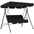 Miniatyrbillede 7 af 7: Rootz Hollywood Swing - Havesenge - Gyngebænk - 3 personers - Vejrbestandig - Stål-polyester - Sort - 172cm X 110cm X 153cm