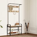 Miniatyrbillede 3 af 6: Rootz tøjstativ - Cloakroom Furniture - Indgangsstand - Rumbesparende design - 32x70x175 cm