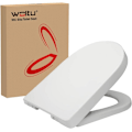 Miniatyrbillede 1 af 9: Rootz Soft Close toiletlåg - D Shape Badeværelsessæde - Quick Release Funktion - Antibakteriel beskyttelse - 41-46cm x 36cm - Hvid