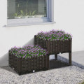 Miniatyrbild 7 av 11: Rootz Garden Planter Box - Upphöjd bädd - Dräneringshål - Blomlåda - Utomhus - Brun - 40 x 40 x 44cm