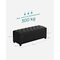 Miniatyrbillede 5 af 8: Rootz Ottoman Opbevaringsskammel - Opbevaringsbænk - Polstret bænk - MDF-konstruktion - 40 cm x 110 cm x 40 cm - Blæk sort
