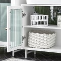 Miniatyrbillede 7 af 9: Rootz underskab til håndvask til badeværelse - Opbevaring af vasketøj - Organisering under håndvask - Elegant design i hvidt og glas - Rummelig opbeva