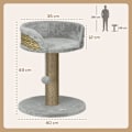 Miniatyrbillede 3 af 10: Rootz Scratching Tree Cat Bed - Cat Basket - Play Ball - Soft Plush Comfort - 40 cm x 40 cm x 49 cm - Grå, brun