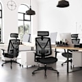 Miniatyrbild 2 av 8: Rootz Kontorsstol - Vridstol - Nackstöd - Justerbar höjd - Vippfunktion - Svankstöd - Ergonomiskt - Svart - Plast - Mesh - 68,5 x 70 x (116-133) cm